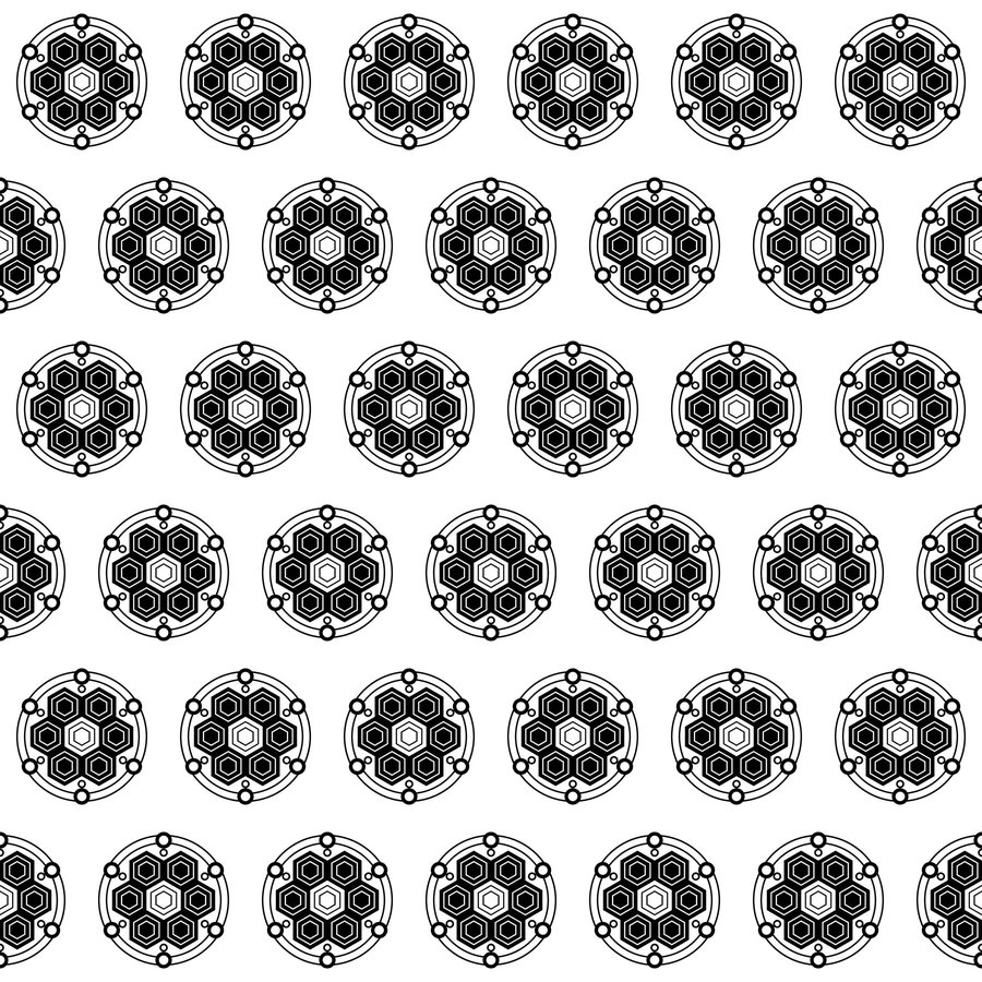 Turtle hex roundel brick seamless Korean pattern tile, 3×3 repeat preview
