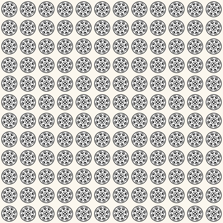 Vine swirl grid seamless Korean pattern tile, 3×3 repeat preview